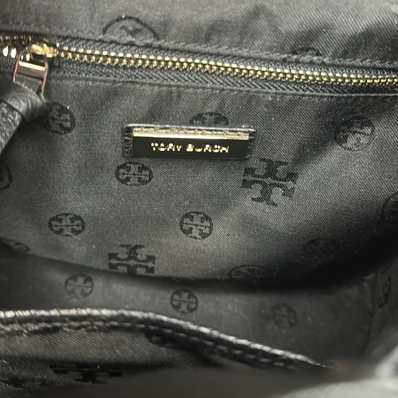 Tory Burch Thea Mini Backpack Black Pebbled Leather Purse Bag - Picture 10 of 15